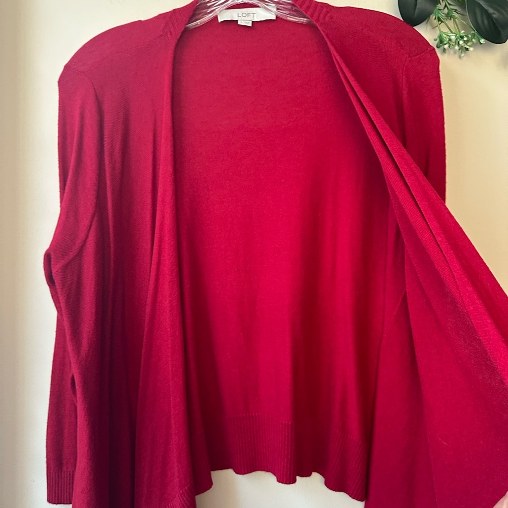LOFT Rich Red Women's Cardigan - Picture 6 of 9